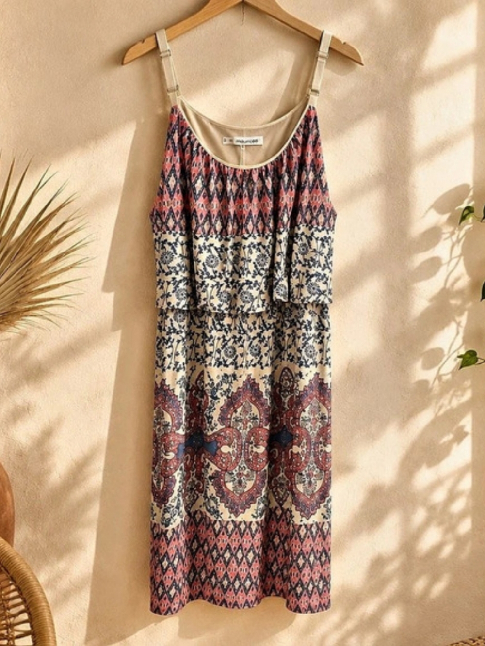 Max Studio Paisley Maxi Dress in Pink & Blue Like New
